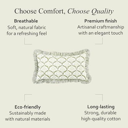 CPC Fern Regal Block Print Ruffle Sham Pillow Cover 12x20 Inch, Pack of 1 - color: Fern Regal, size: 20" x 12" (Pack of 1)