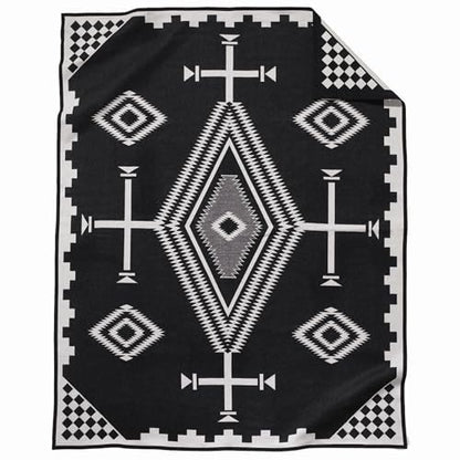 Pendleton Jacquard Unnapped Twin Blanket, 64 x 80 in, Heirloom Virgin Wool - color: Los Ojos, size: Twin (64" x 80")