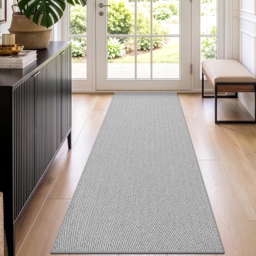LUMI Ultra Thin Runner Rug for Hallway 2'x8', Entryway Rug, Light Gray - color: Gray - Light, size: 2' x 8' (24"x96")
