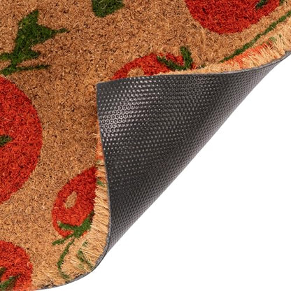 Creative Co-Op Tomato Print Coir Doormat - color: Tomatoes