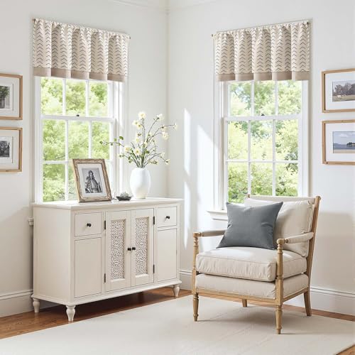 jinchan Arrow Linen Valance 18 Inch Modern Boho 1 Panel Black on Linen - color: Arrow | Black on Linen, size: 50"W x 18"L (Pack of 1)