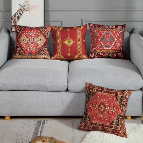 Britimes Throw Pillow Covers Set of 4, 18 x 18 Inch, Moroccan - size: 18" x 18" (Pack of 4)