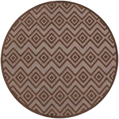 Nourison Home Versatile Brown 8' x Round Area Rug - Easy Clean, Non Shedding, Bed Room, Living Room, Dining Room, Kitchen (8' x Round) - color: Brown, size: 8' (Round)