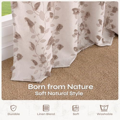 BGment Mocha Linen Curtains for Living Room 84 inches Long - 2 Panels - color: Mocha, size: 52"W x 84"L (Pack of 2)