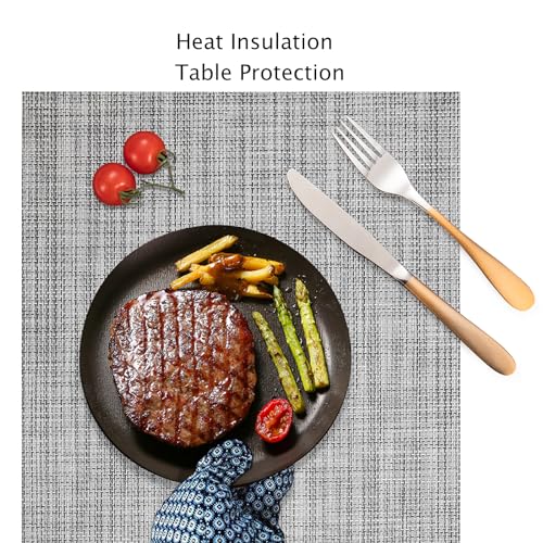 Myir JUN Placemats Set of 6 Kitchen and Dining Table Placemats - color: B-gray, size: Set of 6