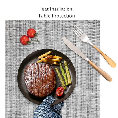 Myir JUN Placemats Set of 4 Kitchen and Dining Table Placemats - color: B-gray, size: Set of 4