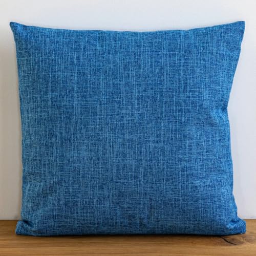 PLIN Throw Pillow Cover 18x18 Inch Soft Solid Decorative Cushion Case for Sofa Couch Bed Living Room Modern Farmhouse Boho Accent Pillowcase, Machine Washable Square Nordic Home Decor, Blue - color: Blue, size: 18" x 18" (Pack of 1)