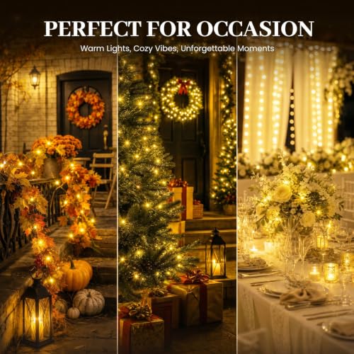 DomeStar 2 Pack Fairy Lights Battery Operate, 32 FT Rechargeable Lights - color: Warm White