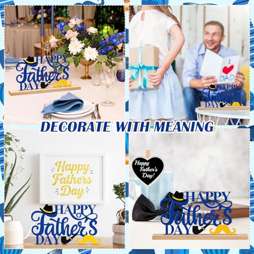 Roowest Metal Happy Father's Day Table Decor Sign with Wooden Base - style: Father's Day
