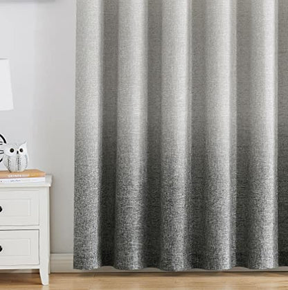 Ombre Pinch Pleated Semi Sheer Curtain, 40"Wx95"Lx2, Cream White to Grey - color: Grey/Pinch Pleat, size: 40"W x 95"L (Pack of 2)