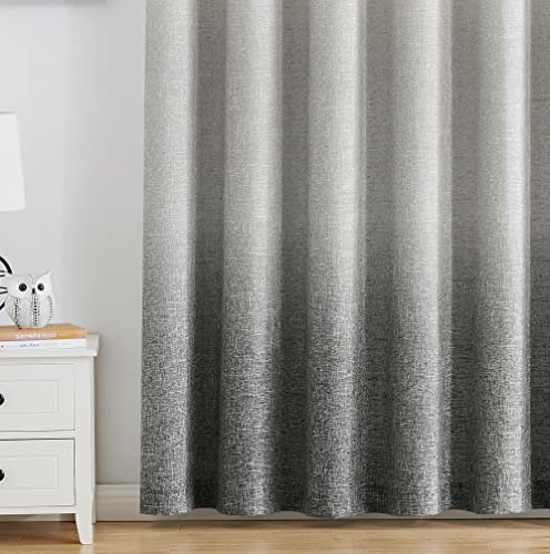 Ombre Pinch Pleated Semi Sheer Curtain, 40"Wx84"Lx2, Cream White to Grey - color: Grey/Pinch Pleat, size: 40"W x 84"L (Pack of 2)