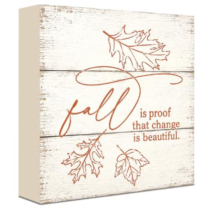 Fall is Proof That Change is Beautiful Sign | Minimal Leaf Wall Art - color: FALL27