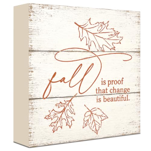 Fall is Proof That Change is Beautiful Sign | Minimal Leaf Wall Art - color: FALL27