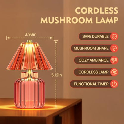 Small Battery Operated Lamp with Timer, Jelly Red - color: Jelly Red