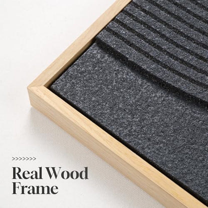 3D Textured Large Framed Boho Neutral Abstract Wall Art Set of 3, 20x30 In - color: Neutral --A, size: 20"w X 30"h X 3pcs