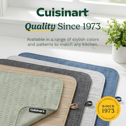 Cuisinart Dish Drying Mat for Kitchen Counter, 2-Pack XL 18"x24" - color: Geostripe Tan