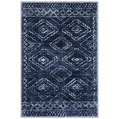 KILOCOCO Small Rug 3'x5' Entryway Rug Non-Slip Washable Rugs, Dark Blue - color: Dark Blue, size: 3' x 5' (Rectangular)