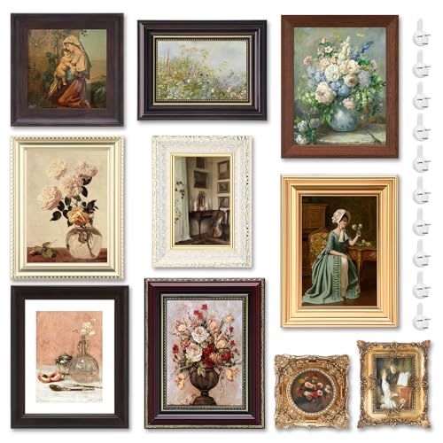 Qunclay 10 Pack Vintage Picture Frames Wall Ornate Antique, Simple Style - style: Simple Style