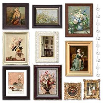 Qunclay 10 Pack Vintage Picture Frames Wall Ornate Antique, Simple Style - style: Simple Style