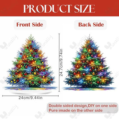 Yunzlly Stand Up Diamond Art Painting Kit, Desktop Gem Painting Ornament Kit for Adults, Tabletop Acrylic Diamond Board Painting (Christmas Tree) - color: Christmas Tree