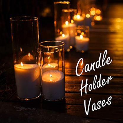 CYS Excel Clear Glass Cylinder Vase (H:9" D:4") Flower Vase Centerpieces Hurricane Floating Candle Holder - size: H-9" D-4"