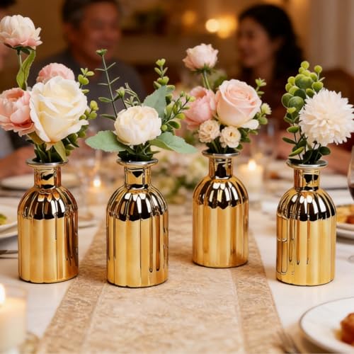 Small Gold Bud Vases, Set of 12 - size: Pack of 12