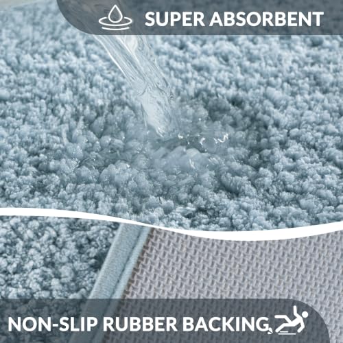 Exclusivo Mezcla Soft Absorbent Bathroom Rugs, Non-Slip Bath Mat, 17x24 - color: Slate Blue, size: 17"x24"(Rectangular)