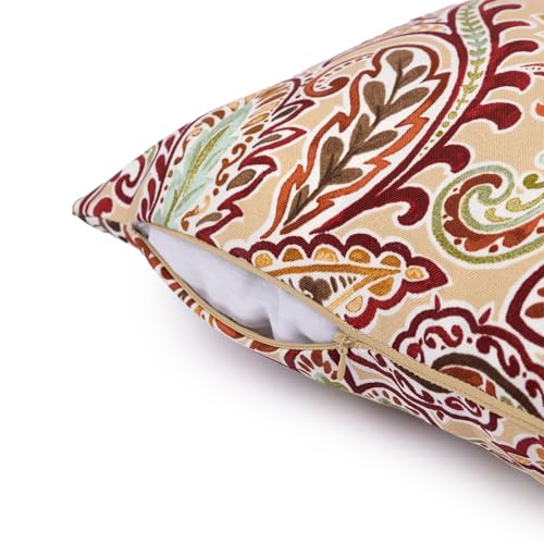 Sherry Kline Paisley Floral Pattern Set of Two 13"X18" Pillows Filled with 100% White Polyester - color: Misty Rose, size: 13"X18", style: Boudoir Pillow