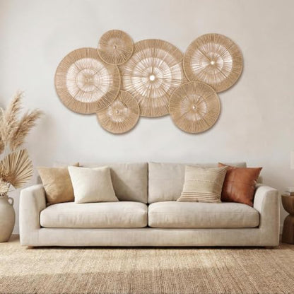 SOONOW Boho Wall Baskets Decor, 6 Pack (20", 17", 15", 13", 11", 9") - size: Extra Large