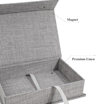 Photo Storage Box 4x6, Linen Photo Box - Grey - color: Grey, size: 4"x6"