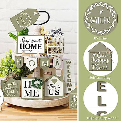 13 Home Tiered Tray Decor Farmhouse Tiered Tray Decorations Set - style: Summer