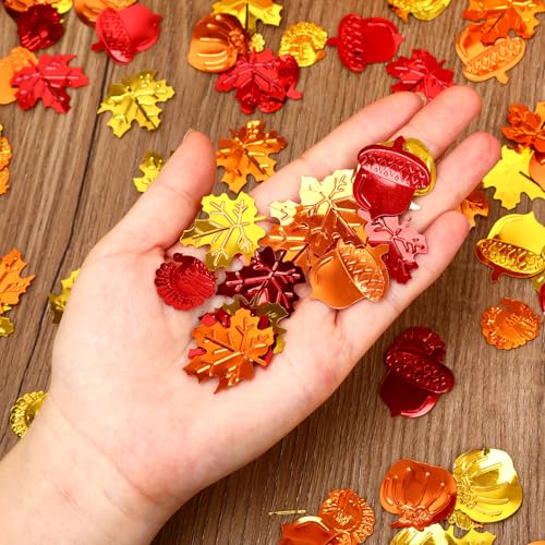 MARFOREVER Fall Thanksgiving Glitter Confetti, Fall Party Decorations - style: Thanksgiving Day