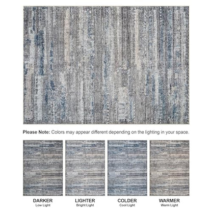 Bloom Rugs Washable Non-Slip 2' x 3' Rug - Gray/Blue/Blush Modern Abstract Area Rug for Living Room, Bedroom, Dining Room, and Kitchen - Exact Size: 2' x 3' - color: Gray / Blue / Blush, size: 2' x 3' (Rectangular)
