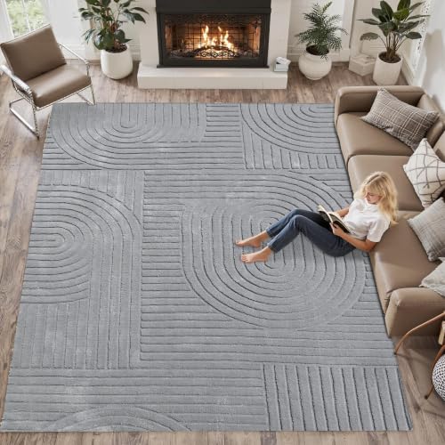Grey Solid Area Rug 9x12, Large Washable Soft Rugs for Living Room - color: Grey, size: 9' x 12' (Rectangular)