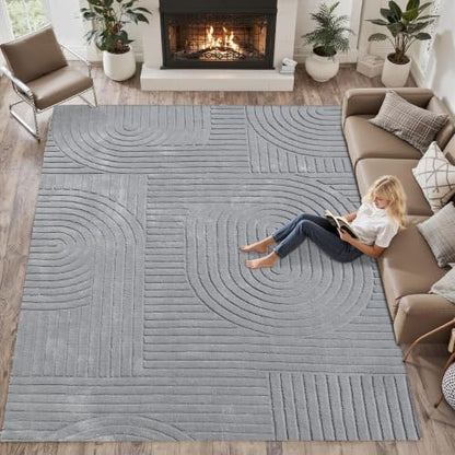 Grey Solid Area Rug 9x12, Large Washable Soft Rugs for Living Room - color: Grey, size: 9' x 12' (Rectangular)