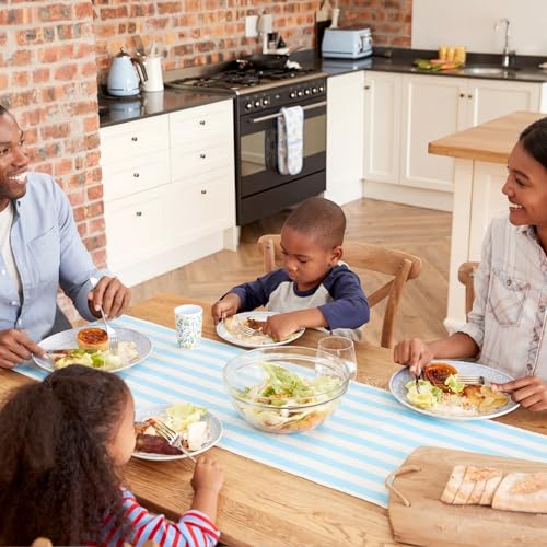 AmazingSpark Striped Table Runner Roll,Light Blue,50' Long X 16" Wide - color: Light Blue, size: 50' Long X 16" Wide