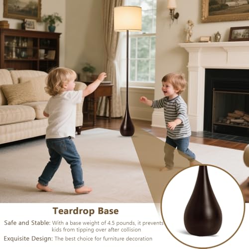 Modern Floor Lamp for Living Room, 67'' Tall Lamp with Linen Drum Shade - size: 67IN-Height