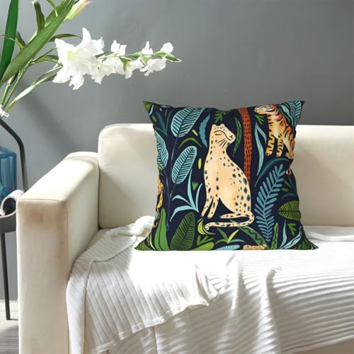Abstraction Jungle Leopard Tiger Throw Pillow Cover Velvet 18IN - color: Color-27, size: 18" x 18" (Pack of 1)