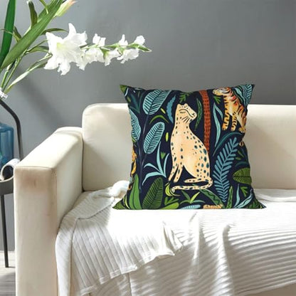 Abstraction Jungle Leopard Tiger Throw Pillow Cover Velvet 18IN - color: Color-27, size: 18" x 18" (Pack of 1)