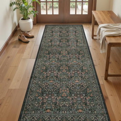 2x6 Runner Rug, Black Rug Washable Kitchen Rugs for Bedroom, Black - color: Black, size: 2' x 6' (Runner)
