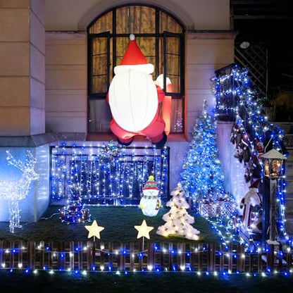 JMEXSUSS 163ft 500 LED Blue and White Christmas Lights with 8 Modes - color: Blue White, size: 500 LED