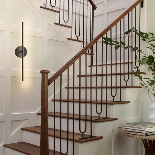 KARTOOSH Battery Operated Wall Sconces Set of Two Wireless Wall Lights - color: Black, size: 20.4 Inches