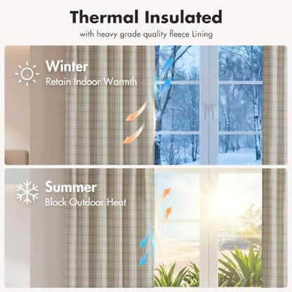 Madison Park Plaid Curtain Thermal Insulated, 1 Panel, 50x84 Linen Blue - color: Rod Pocket & Back Tab, Linen Blue, size: 50"W x 84"L (Pack of 1)
