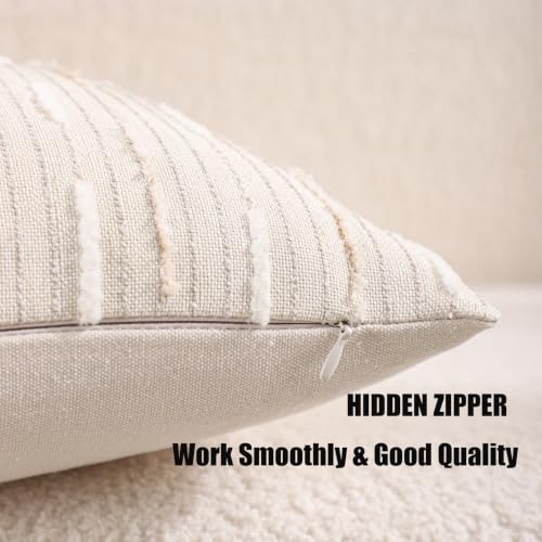 Boho Jacquard Throw Pillow Covers 12x20 Set of 2 Beige Khaki Grey - color: Beige+khaki+grey, size: 20" x 12" (Pack of 2)