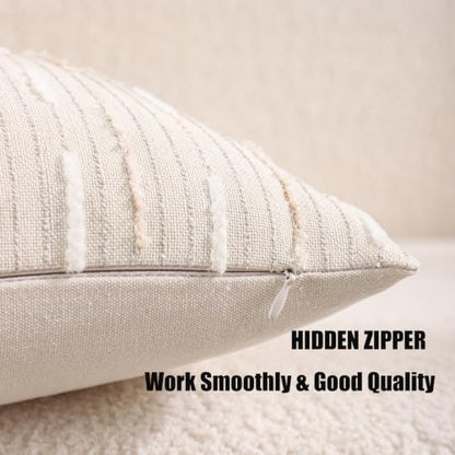 Boho Jacquard Throw Pillow Covers 12x20 Set of 2 Beige Khaki Grey - color: Beige+khaki+grey, size: 20" x 12" (Pack of 2)