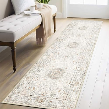 Washable Runner Rug 2x8,Long Boho Rug Runners for Hallways - color: Beige, size: 2'x8'