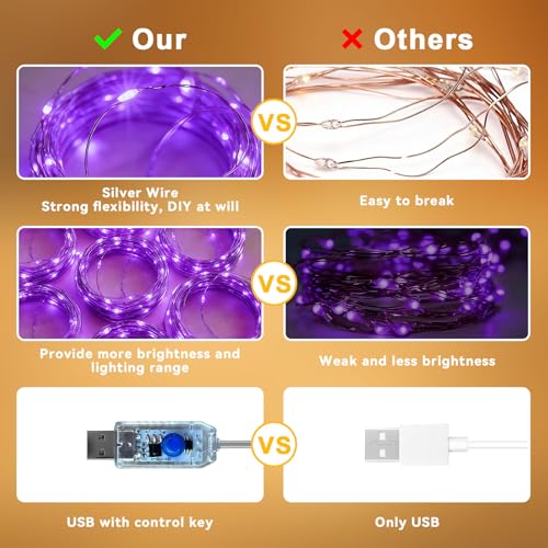 300LED Fairy Curtain Lights 9.8ft x 9.8ft LED Dimmable Twinkle Lights - color: Purple