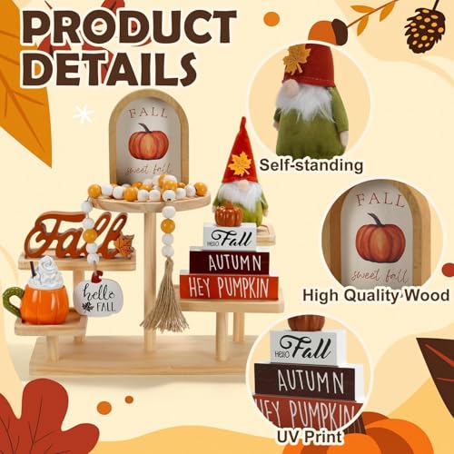 Fall Decorations for Home, 6Pcs Thanksgiving Fall Tiered Tray Decor Set - color: Fall