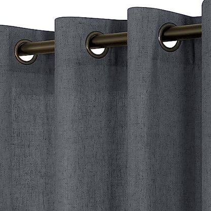 KOUFALL Dark Grey Curtains 108 Inches Long for Living Room 2 Panels Set Grommet Sheer Curtains 108 Inch Length,Charcoal Gray - color: Dark Grey, size: 52"W x 108"L (Pack of 2)