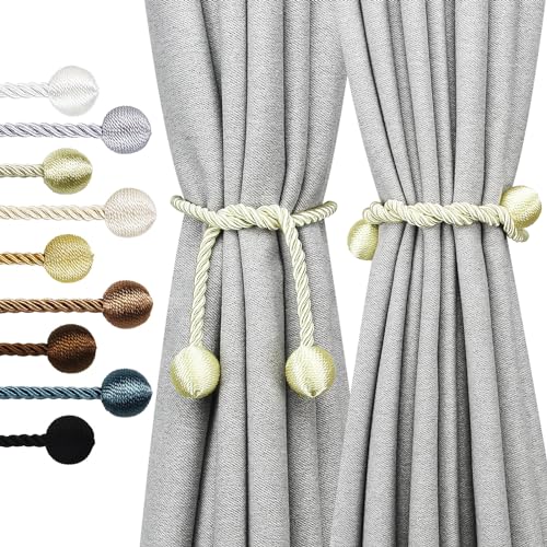 Curtain Tiebacks Outdoor Decorative Rope Tie Backs Drape Holdbacks Nieffeiy - color: Cream